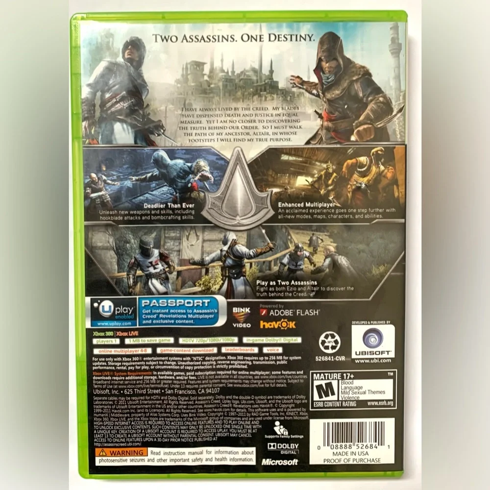 Assassin's Creed: REVELATIONS PRISTINE (Microsoft Xbox 360) Complete